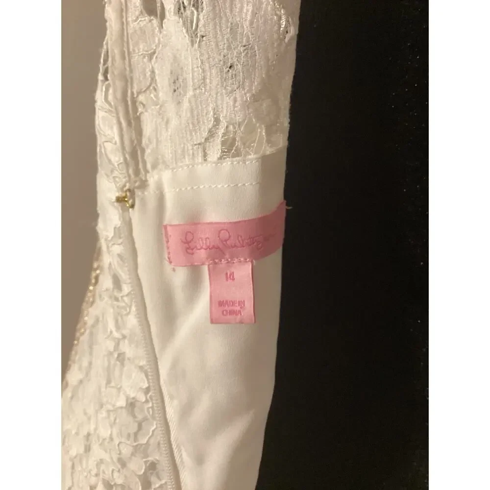 Lilly Pulitzer Mila feminine white lace dress 14 - Picture 7 of 7